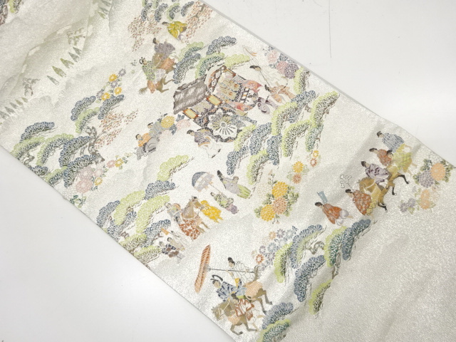 織華佐竹製　九百織錦　時代祭之図織り出し　袋帯